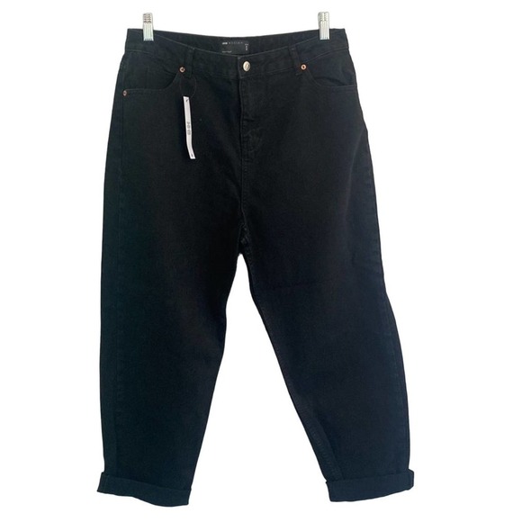 NWT- Asos Petite High Rise Original Mom Jeans In Black Women's Size 34/28 - Picture 1 of 7